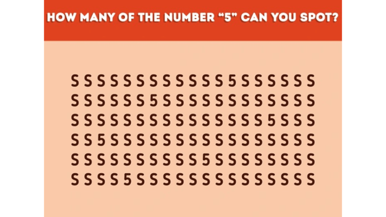 identificar todos os números '5'