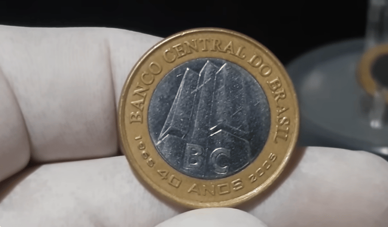 Moeda de 1 REAL dos 40 ANOS do Banco Central pode ser vendida por R$ 250,00