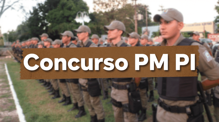Soldados da PM PI em formação, uniformizados com farda cáqui, bonés e coletes táticos enfileirados