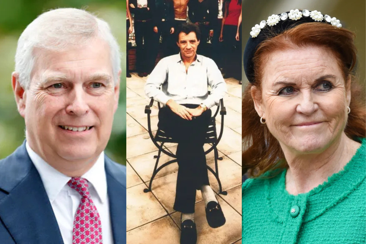 Caso Epstein: conheça os poderosos citados no novo vazamento 2 Colagem com três figuras: à esquerda, o Príncipe Andrew, sorridente, de terno e gravata. Ao centro, Jean-Luc Brunel, sentado e de camisa branca, em uma foto mais antiga. À direita, Sarah Ferguson, Duquesa de York, de casaco verde e tiara, sorrindo gentilmente.