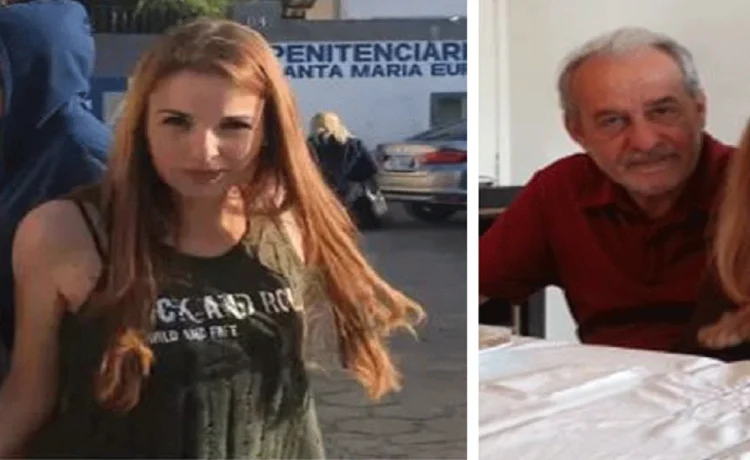 Disputa por herança e furto à casa do tio podem levar Suzane de volta à cadeia; entenda 2 Mulher ruiva de cabelos longos caminhando em frente à penitenciária em dia ensolarado; homem de cabelos grisalhos e camisa vermelha sentado à mesa de refeição.