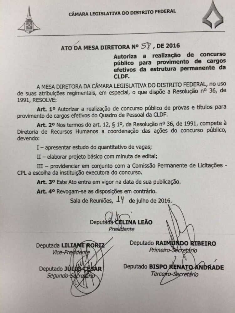 Autorização do Concurso CLDF 2016