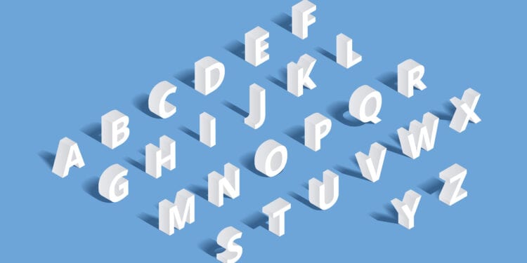 Vector 3d isometric alphabet