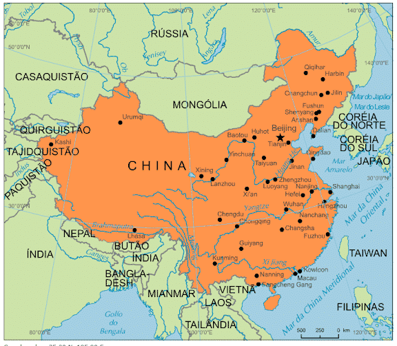 países vizinhos da china