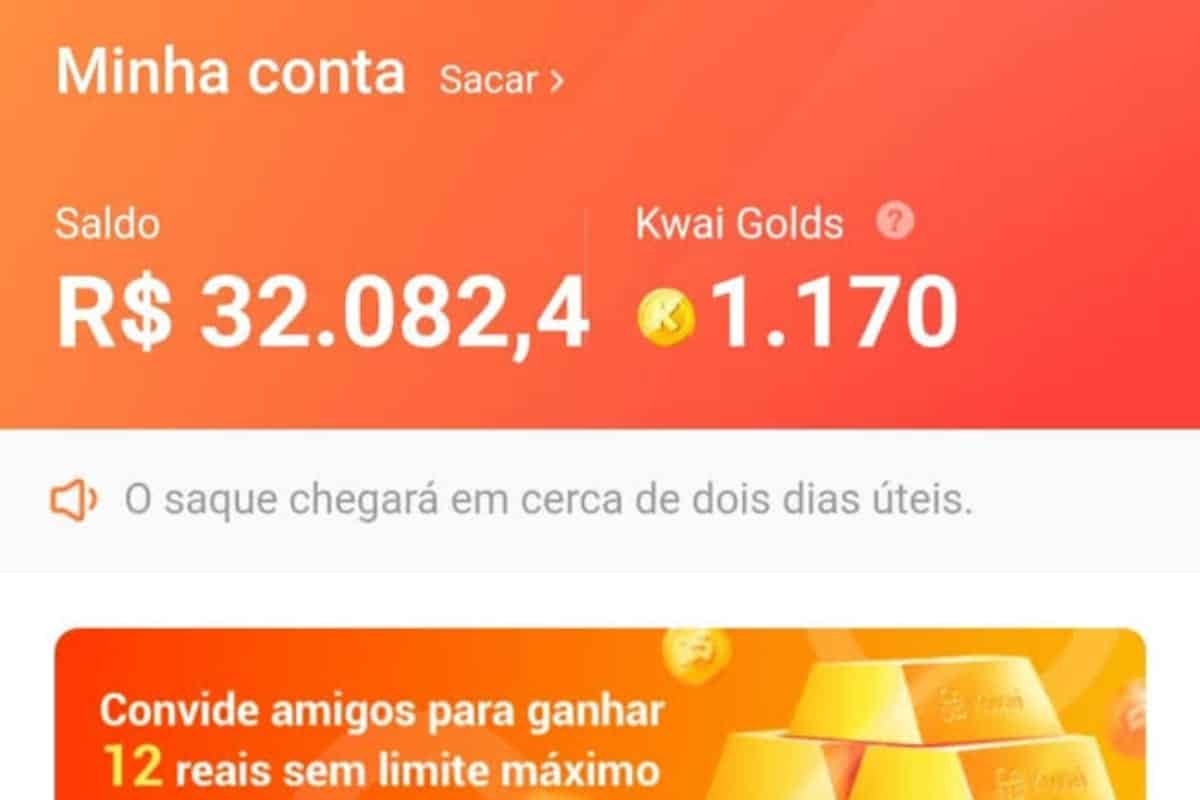 FAQ Minha conta sacar > Saldo Kwai Golds R$ 0,54 C) O saque chegará em cerca