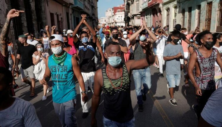 protestos em Cuba