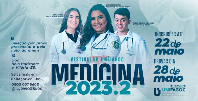 Vestibular de Medicina UNIFAGOC 2023/2: inscrições abertas até 22 de maio