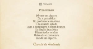 Pronominais, Oswald de Andrade