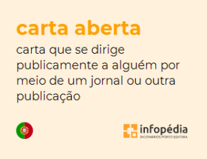 Diferente da carta pessoal, a carta aberta é publicada. Imagem: infopédia