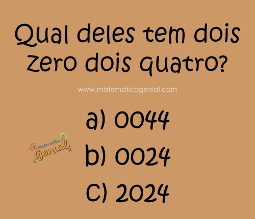 Teste raciocínio lógico: 2024