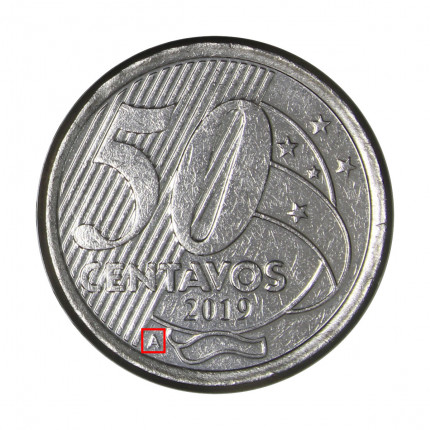 moeda 50 centavos letra a
