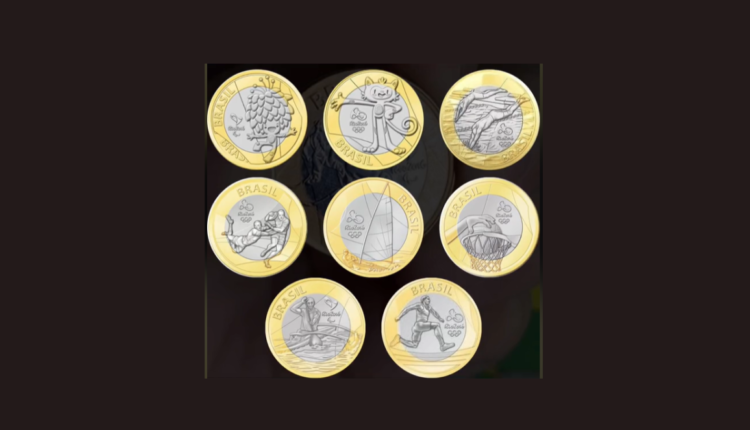 8 moedas das olimpíadas valiosas.