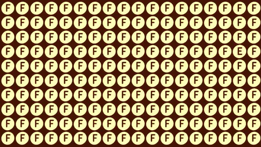 Encontre a letra E entre as letras Fs