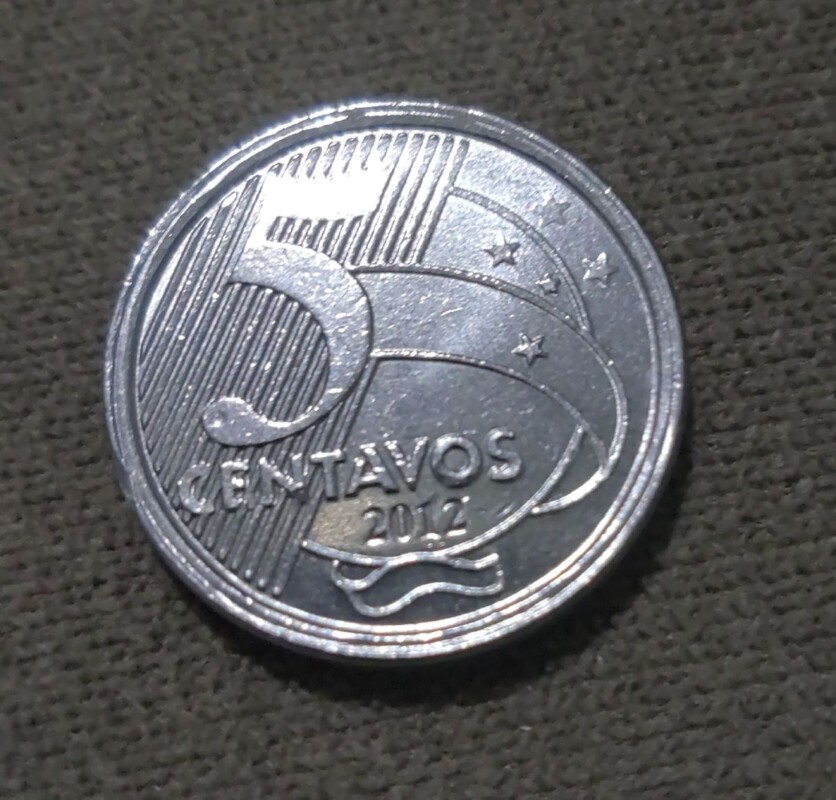 moeda 50 centavos cunho trocado