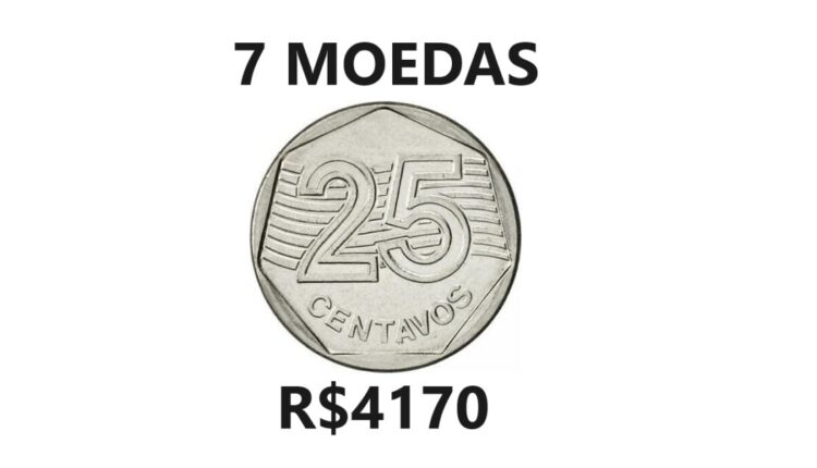 7 moedas 25 centavos R$4170