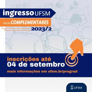 As inscrições para o Processo Seletivo de Vagas Complementares 2023/2 serão recebidas até 4 de setembro. Imagem: Divulgação