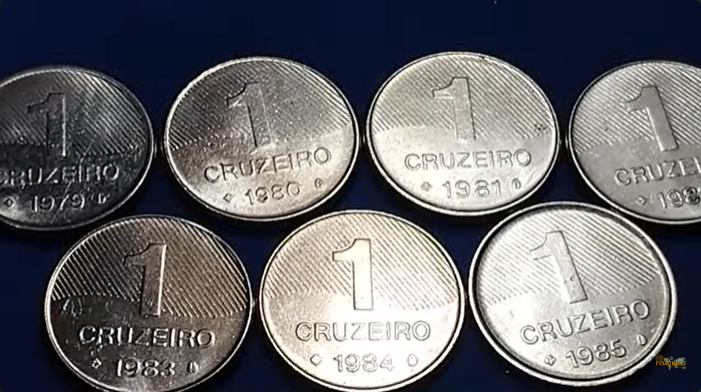 moedas de 1 cruzeiro (frente)
