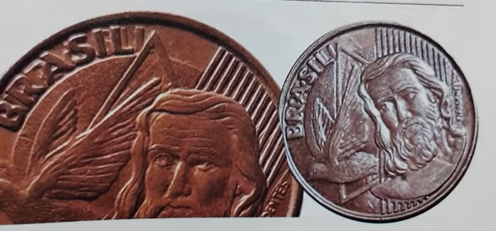 moeda de 5 centavos pomba dupla