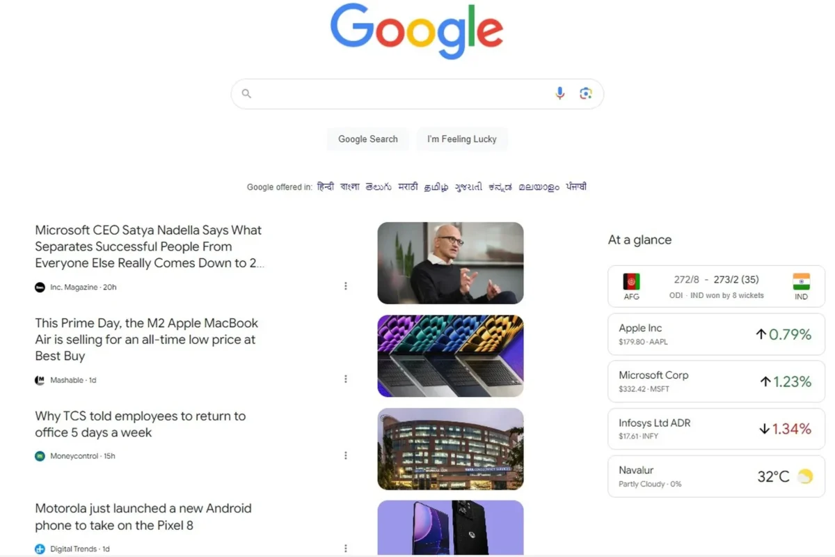 Google testa a adição de um Discover Feed à sua página inicial na área de trabalho