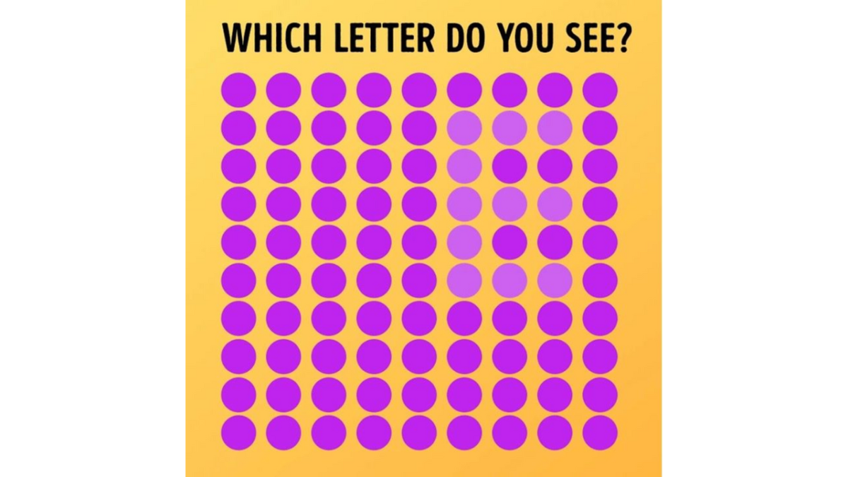 enigma letra oculta entre os pontos roxos