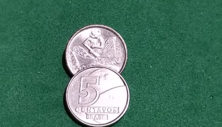 moeda antiga de 5 centavos