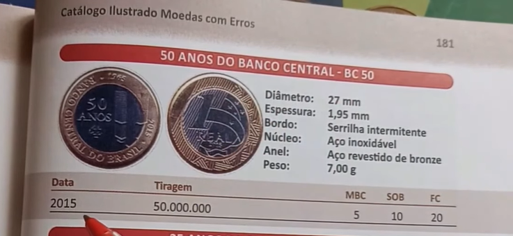 moeda 1 real banco central 50 anos