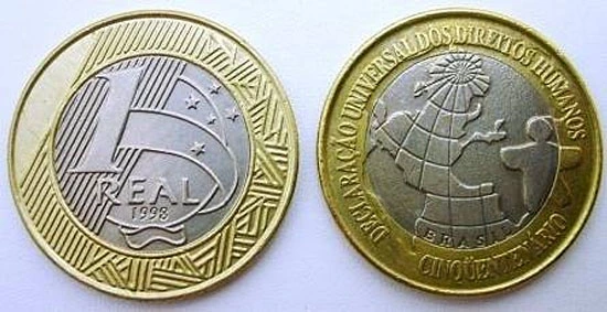 moeda de 1 real dos Direitos Humanos