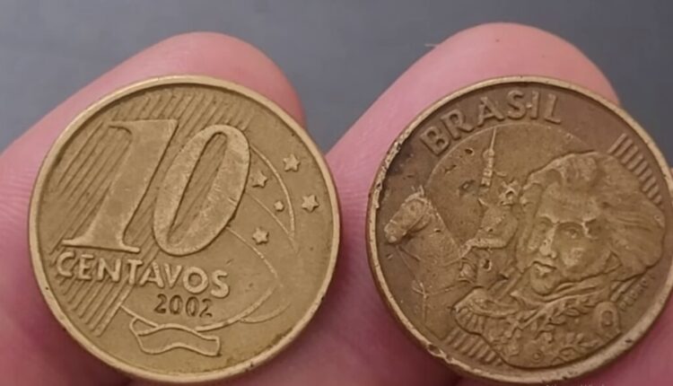 moeda de 10 centavos por até R$250