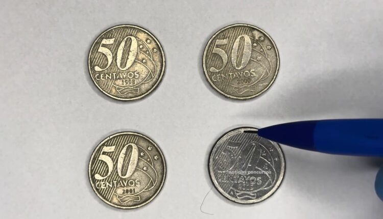 quatro moedas raras 50 centavos