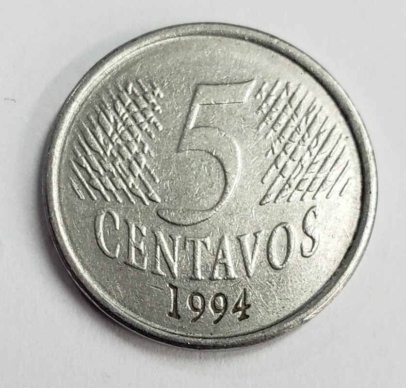 Exemplo de moeda de 5 centavos do ano de 1994