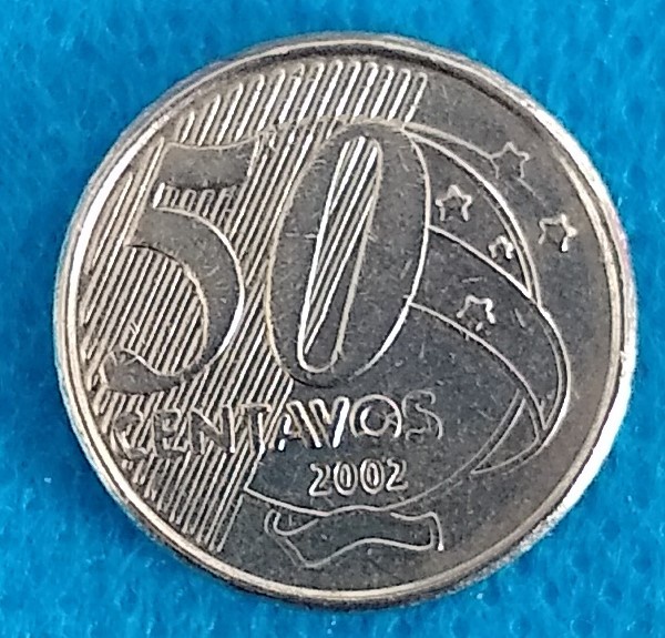 Exemplo de moeda de 50 centavos de 2002