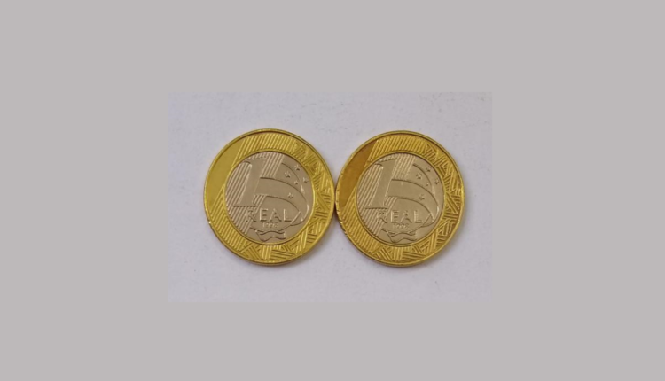 2 moedas de 1 real comemorativas
