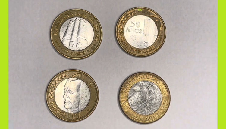4 moedas de 1 real comemorativas