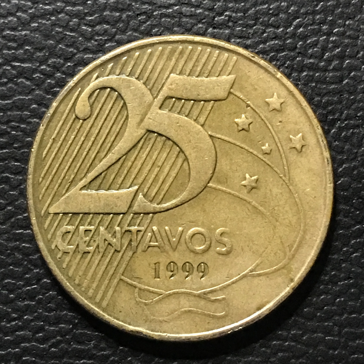 Exemplo de moeda de 25 centavos de 1999