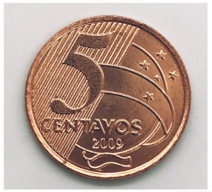 Exemplo de moeda de 5 centavos de 2009