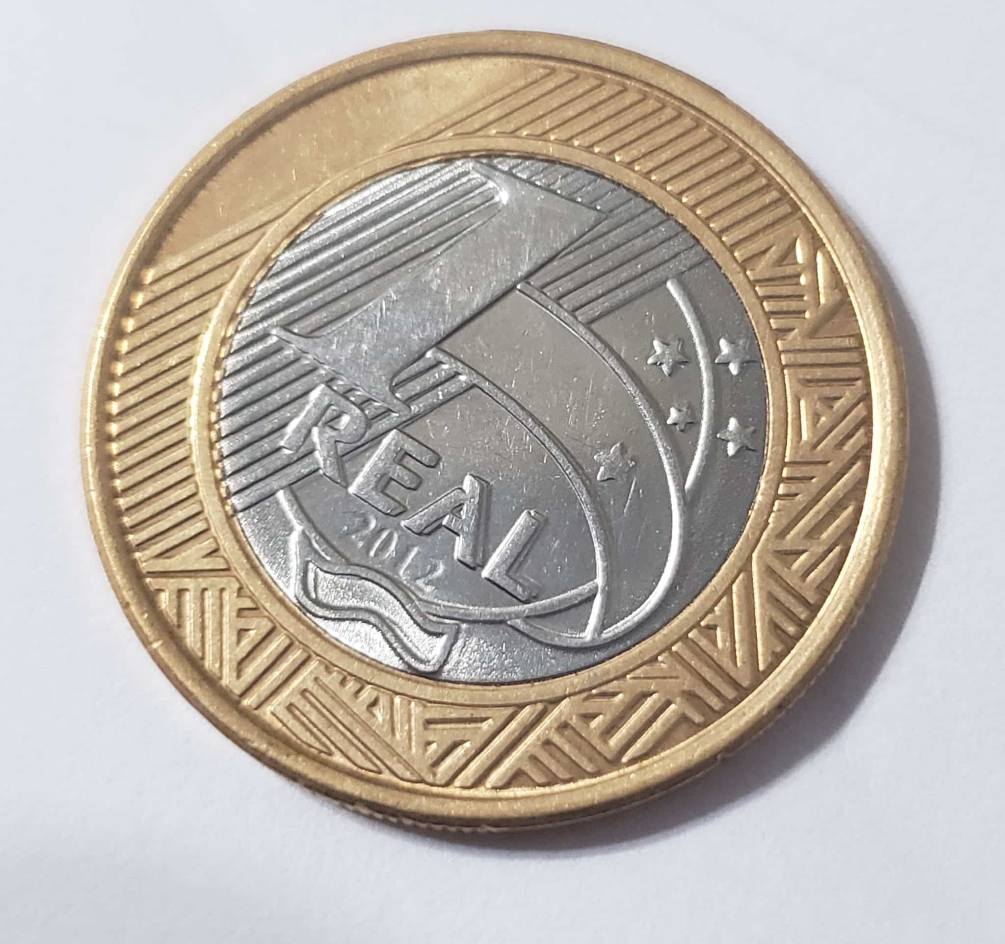 Exemplo de moeda de 1 real de 2012