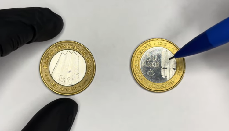 moedas 1 real 40 e 50 anos banco central