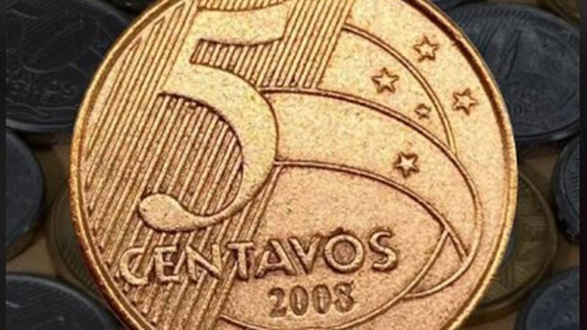 A moeda de 5 centavos que pode ser vendida a R$120 em 2024