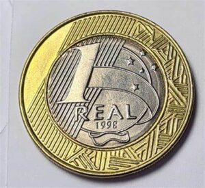 Exemplo de moeda de 1 real de 1998