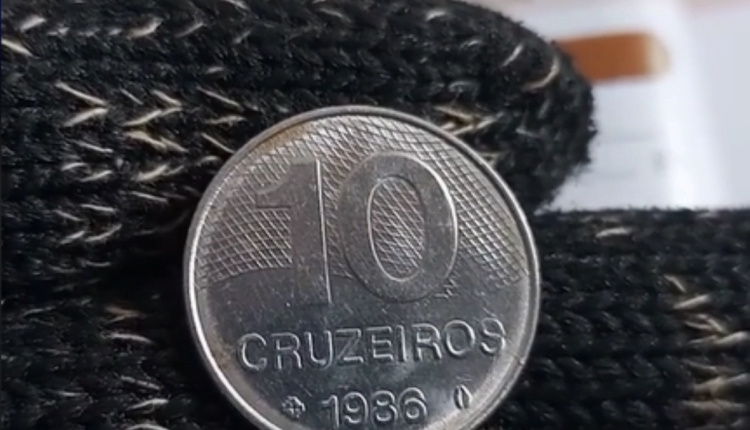 A história do Brasil vale OURO: MOEDA DE 10 CRUZEIROS ANO 1986 é valiosa! Você tem em casa?