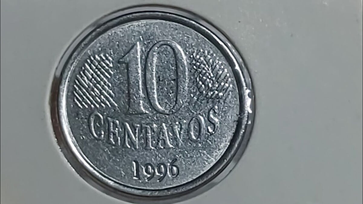 Grupo de quatro moedas de 10 centavos que podem valer R$ 400. Você tem alguma?