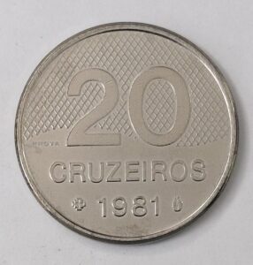 Exemplo de uma moeda de 20 cruzeiros de 1981 - Imagem: Reprodução