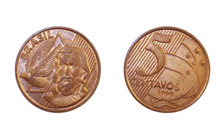 Essa simples moeda de 5 centavos emitida em 1999 pode valer até R$ 1 mil no mercado de colecionadores do Brasil.