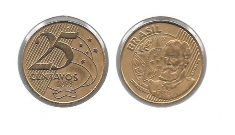 Uma edição especial de uma moeda de 25 centavos de 1998 hoje em dia vale quase dois salários mínimos no mercado.