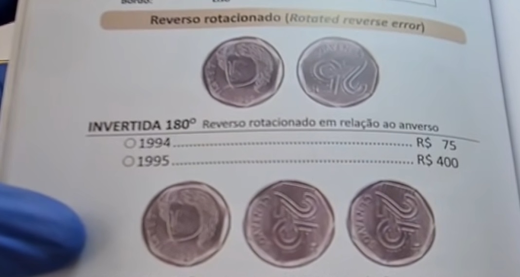 Moedas de 25 centavos de 1994 e 1995