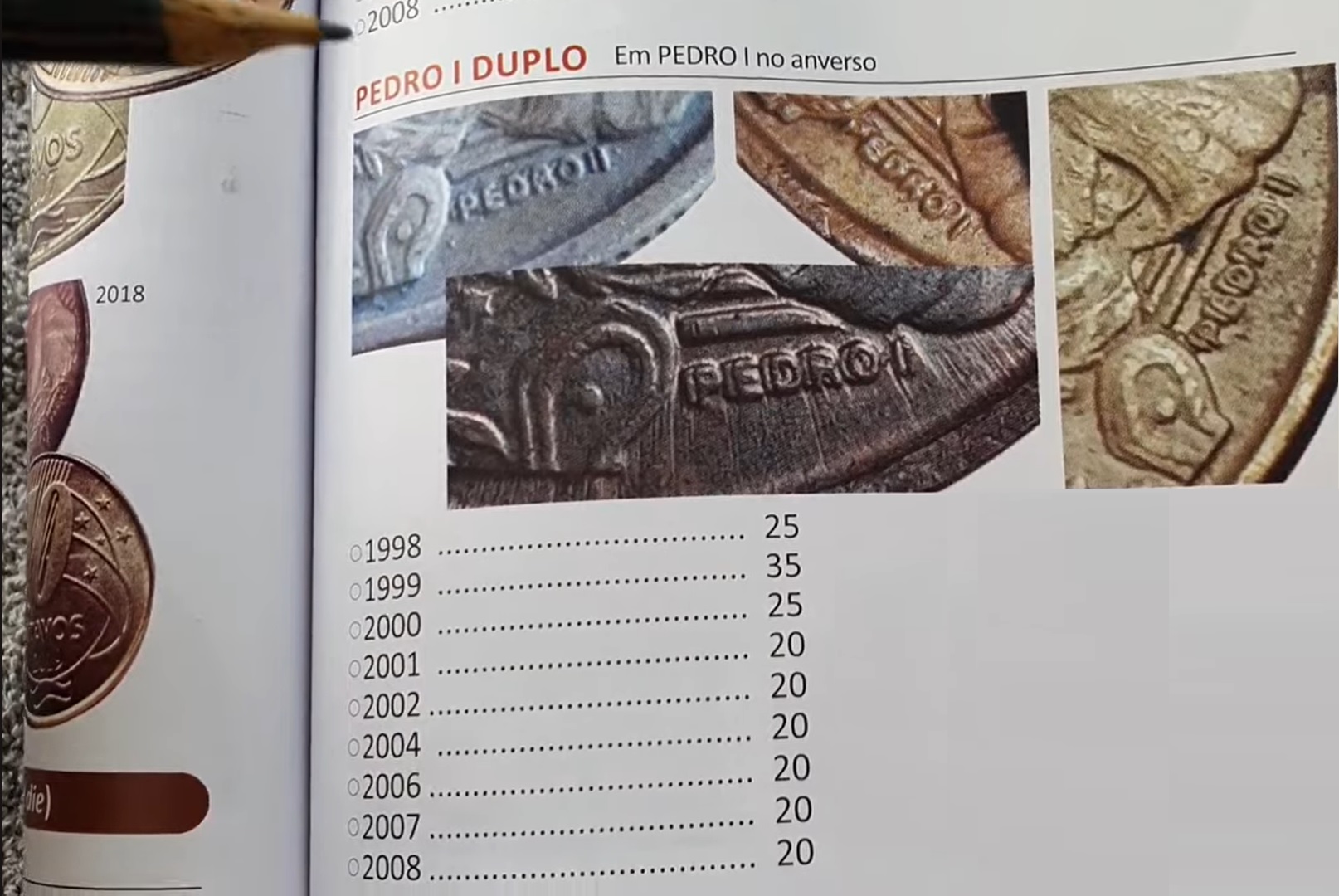 Moedas de 10 centavos com 'Pedro I' duplo