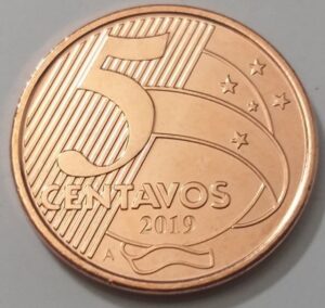 Moeda 5 centavos letra A 2019