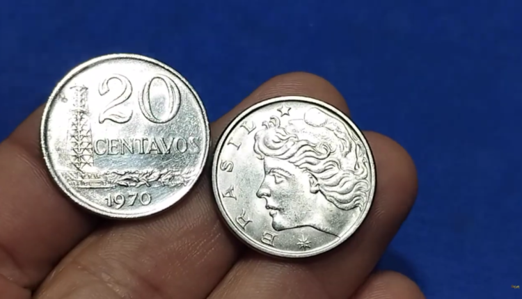 Moeda 20 centavos 1970 vale 600 vezes mais