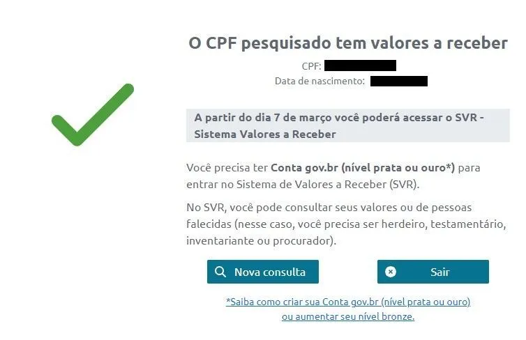 SVR: maior valor sacado ultrapassou os R$ 2 milhões; veja como sacar o seu