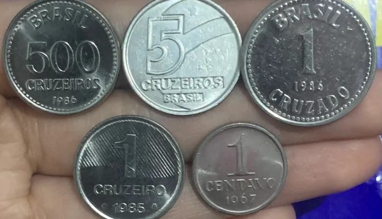 Moedas do cruzeiro são avaliadas em mais de R$ 1.500